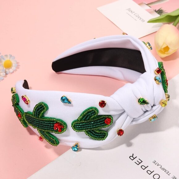 Mexican Headbands for Women Beaded Wide Top Knot Fiesta Accessories main image 4